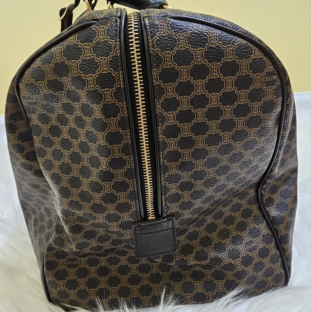 ❤🎉HOST PICK🎉❤️Rare Celine black&brown macadam triumph pvc boston travel MC98/1 - Picture 4 of 17